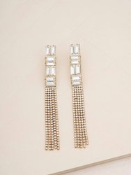 Art Deco Crystal Chain Earrings