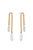 Asymmetrical Pearl Dangle 18k Gold Plated Earrings