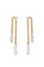 Asymmetrical Pearl Dangle 18k Gold Plated Earrings