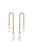 Asymmetrical Pearl Dangle 18k Gold Plated Earrings - Gold