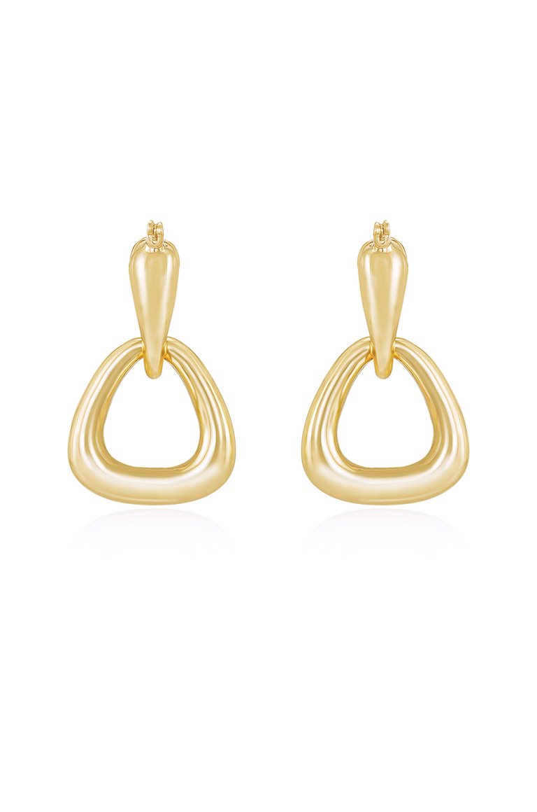 Baby Double Dangle Hoop 18k Gold Plated Earrings - Gold