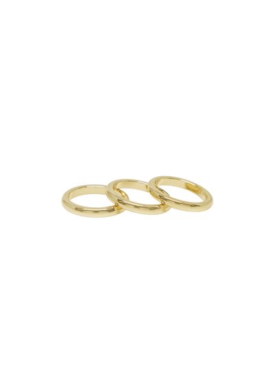 Ettika Back To Basics 18k Gold Plated Ring Set of 3 product