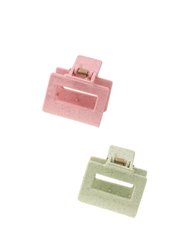 Barefoot Meadow Hair Claw Set - Green/Light Pink Acrylic