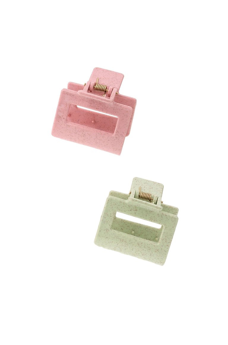 Barefoot Meadow Hair Claw Set - Green/Light Pink Acrylic