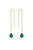 Barely There Chain And Crystal Dangle Earrings - Green Crystals