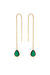 Barely There Chain And Crystal Dangle Earrings - Green Crystals