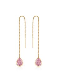 Barely There Chain And Crystal Dangle Earrings - Light Pink Crystals