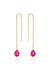 Barely There Chain And Crystal Dangle Earrings - Fuchsia Crystals