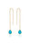 Barely There Chain And Crystal Dangle Earrings - Aqua Crystals
