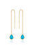 Barely There Chain And Crystal Dangle Earrings - Aqua Crystals