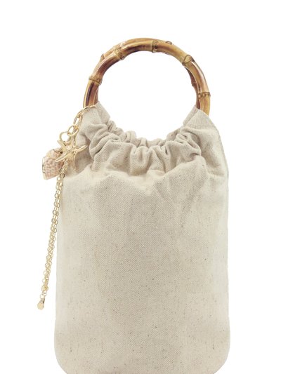 Ettika Beige Bucket Bag With Starfish & Shell Tassel product