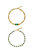 Bejeweled Emerald 18K Gold Plated Anklet Set - Gold