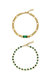 Bejeweled Emerald 18K Gold Plated Anklet Set - Gold