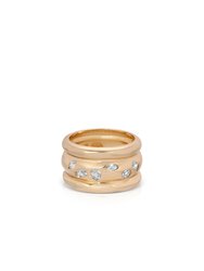 Bezel Crystal Thick Ring - Gold