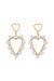 Big Heart Pearl and 18k Gold Plated Dangle Earrings - Gold