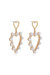 Big Heart Pearl and 18k Gold Plated Dangle Earrings