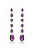 Black Crystallized Drop 18k Gold Plated Earrings - Amethyst Crystals