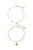 Blue Third Eye & Crystal Horn 18k Gold Plated Anklet Set of 2 - Gold
