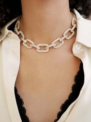 Bold Crystal Links Collar Necklace