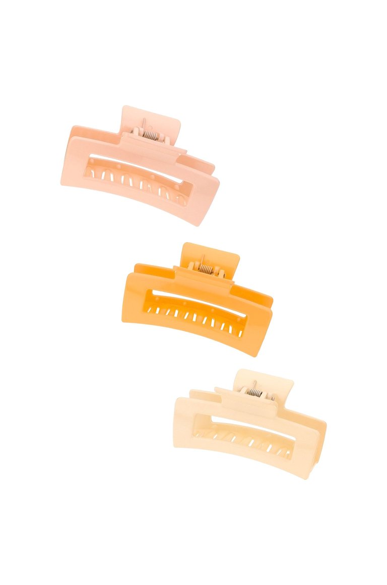 Brilliant And Bright Hair Claw Set - Cream/Pink/Orange Acrylic