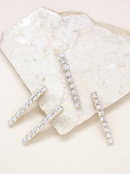 Brittany Crystal Clip Set - White