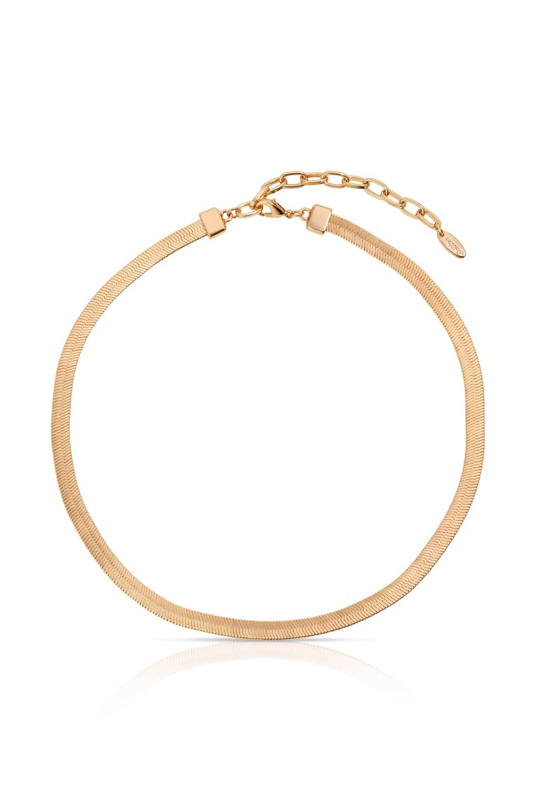 Brooklyn Flat 18k Gold Plated Necklace - Gold