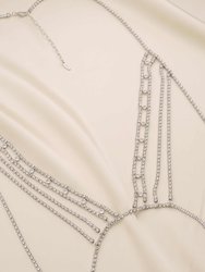 Cancun Calling Rhodium and Crystal Body Chain - Rhodium