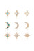 Celestial Mixed Earring Stud Set - Mixed Colors