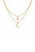 Celestial Moon And Star 18k Gold Plated Layered Necklace - Gold