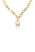 Chain Link And Mother Of Pearl 18k Gold Plated Pendant Necklace - Pearl