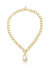 Chain Link And Mother Of Pearl 18k Gold Plated Pendant Necklace