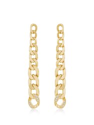 Chain Link Sway 18k Gold Plated Dangle Earrings - Gold