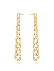 Chain Link Sway 18k Gold Plated Dangle Earrings