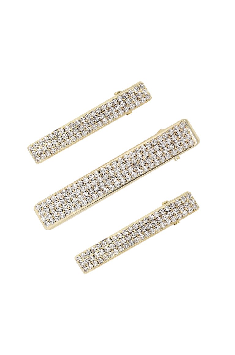 Champagne Room Crystal Clip Set - Gold