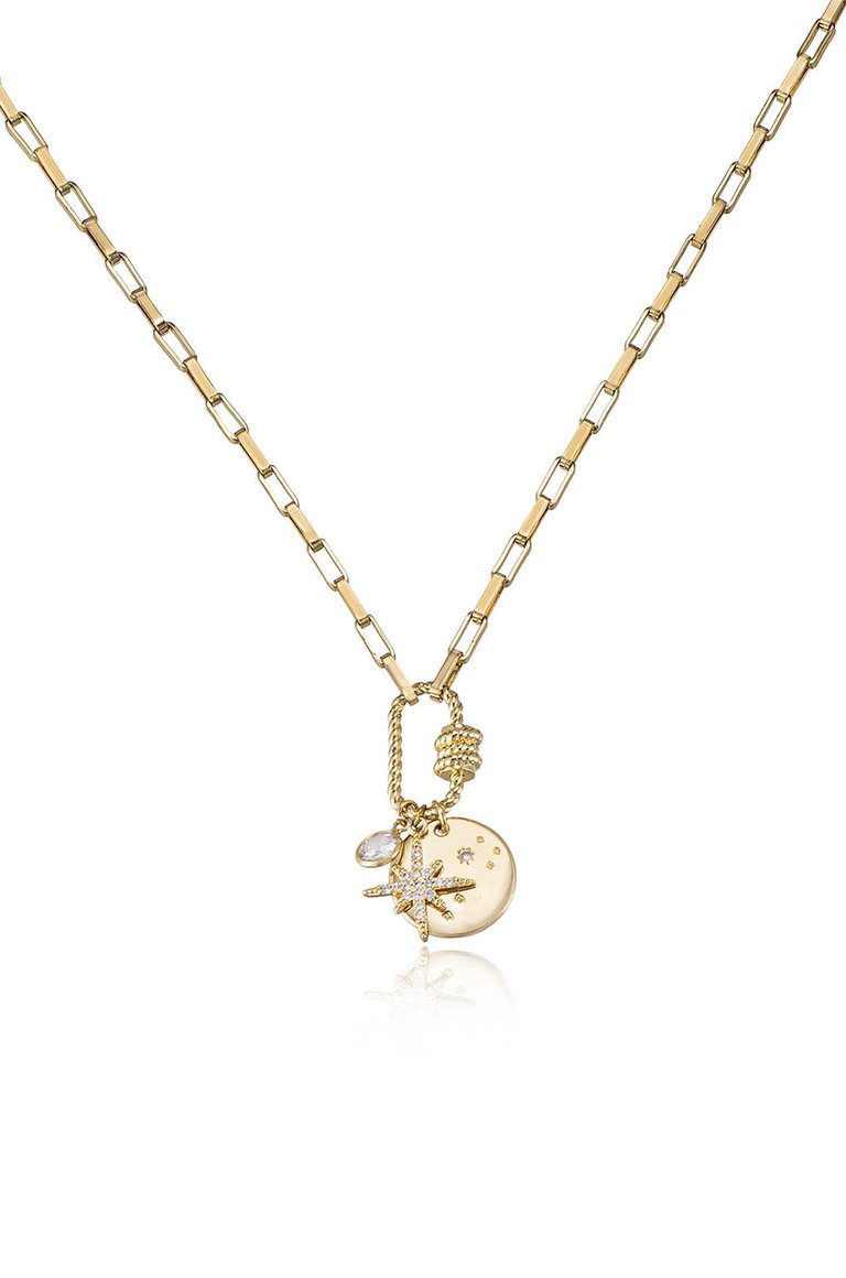 Charmed For Sure 18k Gold Plated Necklace - Gold