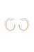 Chic Pearl And Crystal 18k Gold Plated Open Circle Earrings