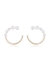 Chic Pearl And Crystal 18k Gold Plated Open Circle Earrings - Gold