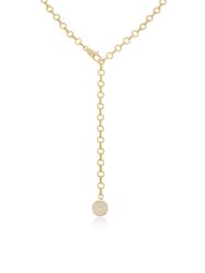 Circle Chain Adjustable 18k Gold Plated Lariat Necklace - Gold