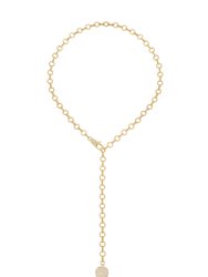 Circle Chain Adjustable 18k Gold Plated Lariat Necklace