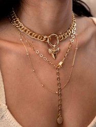 Circle Chain Adjustable 18k Gold Plated Lariat Necklace