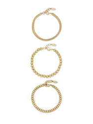 Classical 18k Gold Plated Trio Bracelet Set - Gold