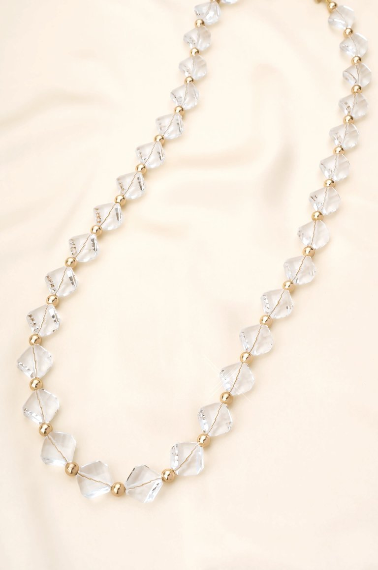 Clear Acrylic Diamond Shape Beaded Belt - Clear Rasin