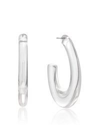 Clear Path Resin Hoop Earrings - Clear Resin