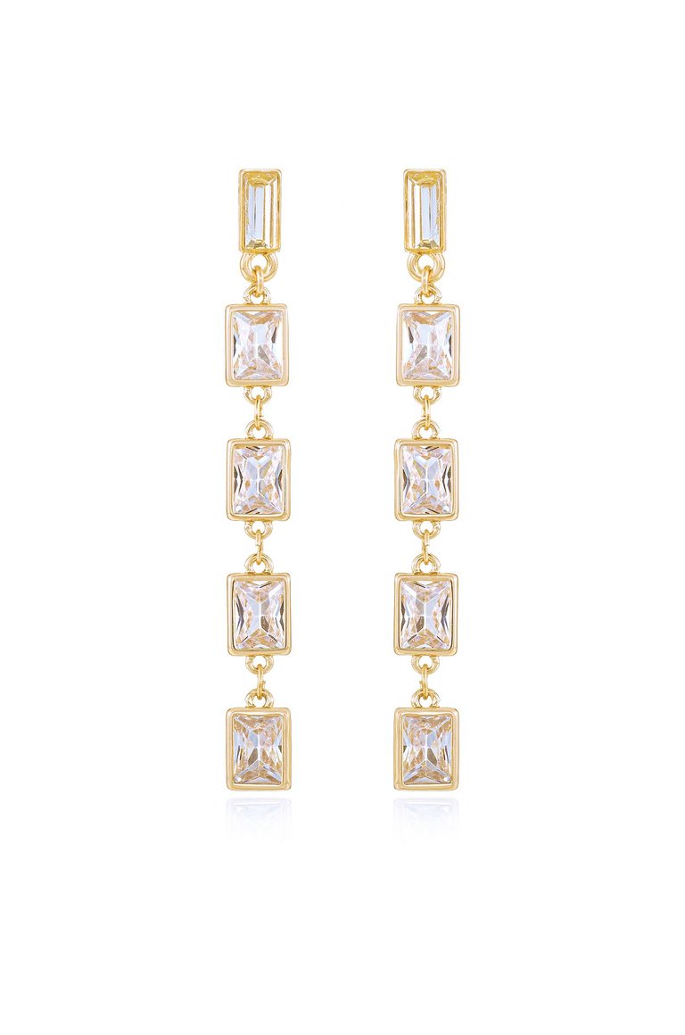 Cleo Crystal Drop 18k Gold Plated Earrings