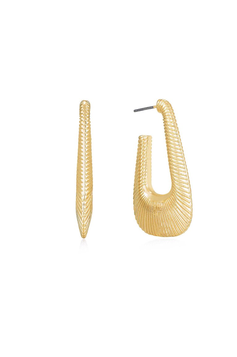 Cleopatra Inspired 18k Gold Plated Hoop Earrings - Gold