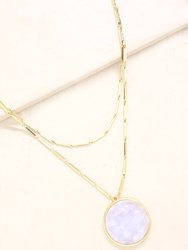 Cloud Nine Resin Pendant & Gold Chain Layered Necklace - Gold