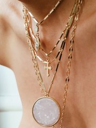 Cloud Nine Resin Pendant & Gold Chain Layered Necklace