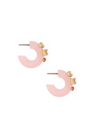 Cloud Pink Resin Hoop Earrings