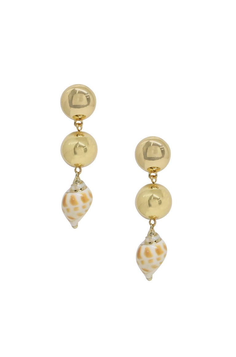 Conch Shell 18k Gold Plated Drop Earrings - Gold