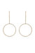 Crystal & 18k Gold Plated Linear Circle Drop Earrings - Gold